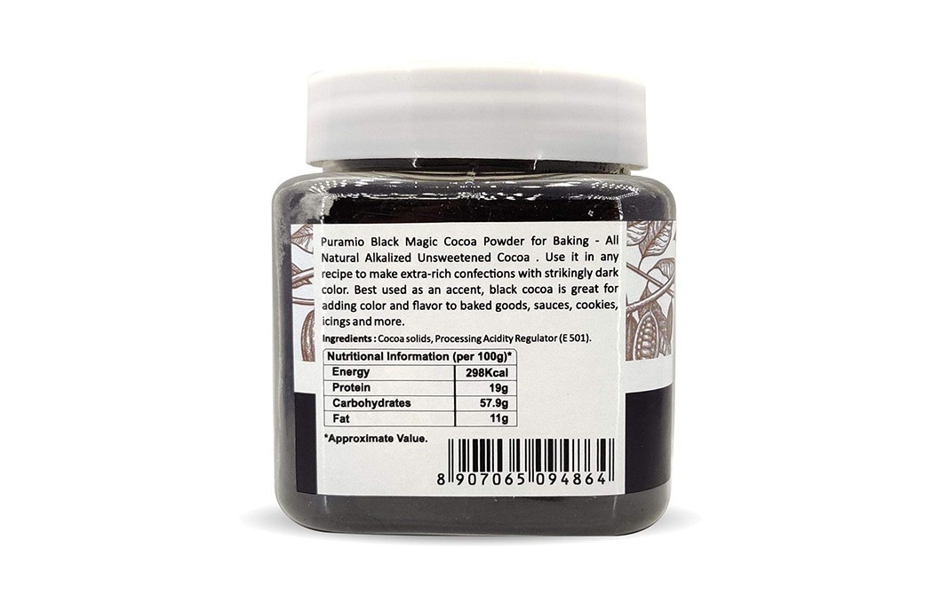 Puramio Black Magic Cocoa Powder    Plastic Jar  200 grams